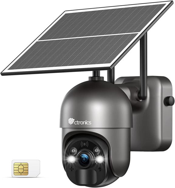 4MP Camera Surveillance WiFi Exterieure sans Fil Solaire avec 14