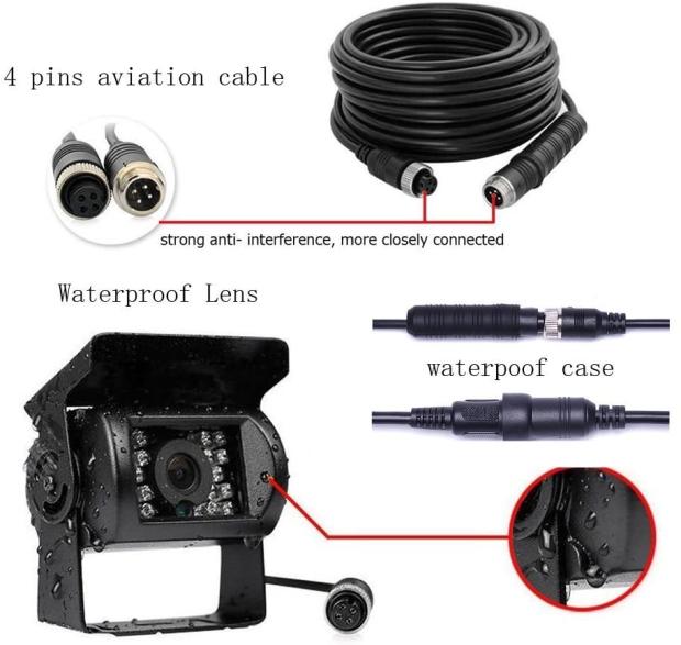 kit 4 cameras de recul filaires :  , camera de chasse